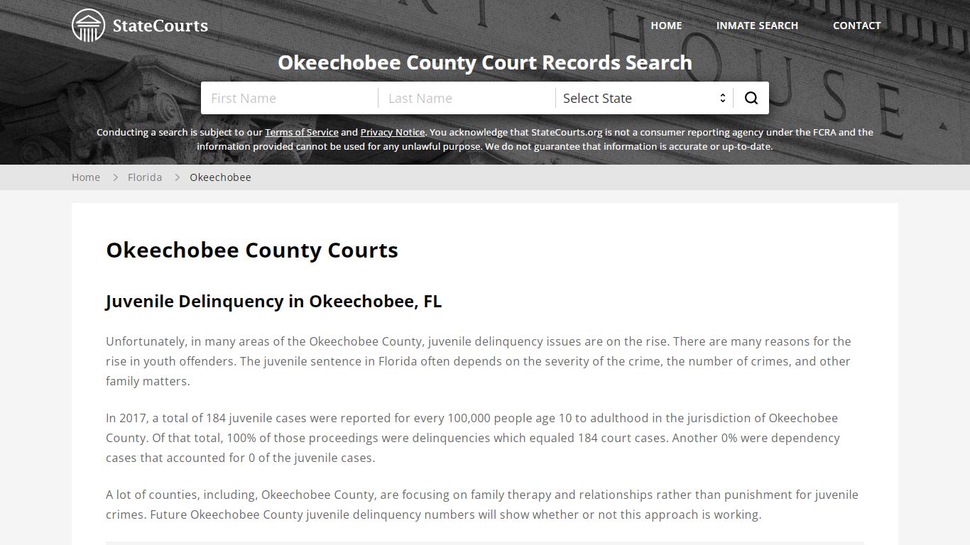 Okeechobee County, FL Courts - Records & Cases - StateCourts